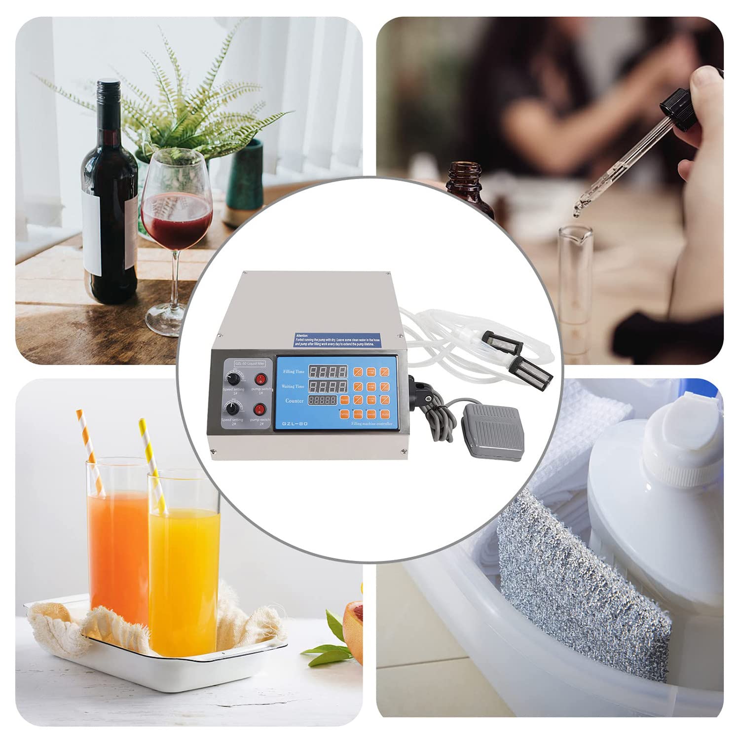 3 ml~ 4000 ml Máquina de Llenado de Líquidos Automática Máquina de Llenado Manual para Crema de Champú y Cosméticos Máquina de Llenado Neumática de Acero Inoxidable de Grado Alimenticio
