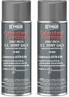 16-842 Seymour Galvanized Coating Spray—OE Shiny Galv (13 oz, 2-Pack) | Zinc-Rich Protective Coating for Fences, Guardrails & Galvanized Steel
