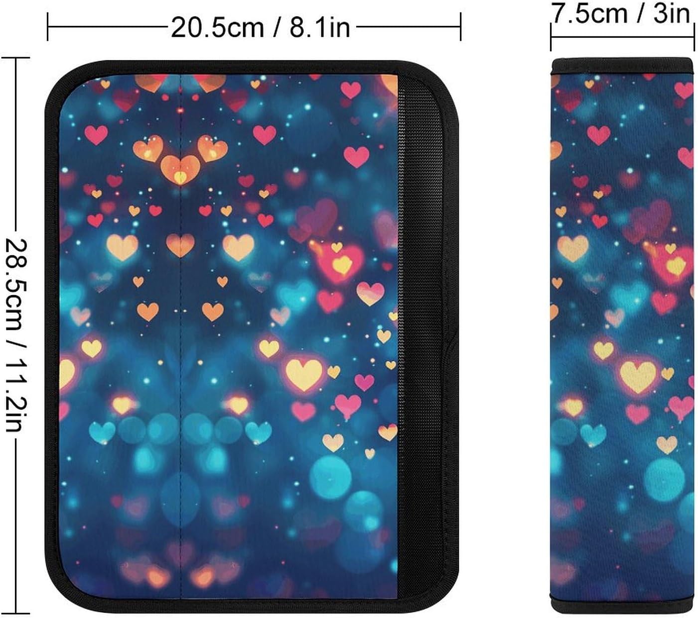 2 PCS Super Soft Car Seat Belt Pad, Cute Blurred Glowing Pattern Printed Waterproof Sweat-Absorbing Seat Belt Covers Backpack Shoulder Pad for All Car Seats Baby Strollers