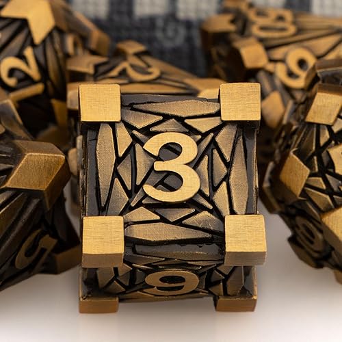 Miniatura 3 de ORIFANTOU Juego de dados de metal de 7 piezas con caja, dados D y D rojos para Debris RPG para juegos de mesa D&D, juego de rol, juego de dados