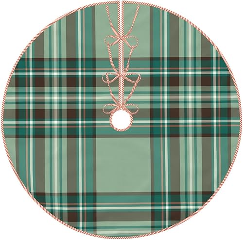 Miniatura 9 de Falda de árbol de Navidad de 30 pulgadas, falda de árbol de Navidad de lino de tartán de Clan Knox para decoración de árbol de Navidad, decoración