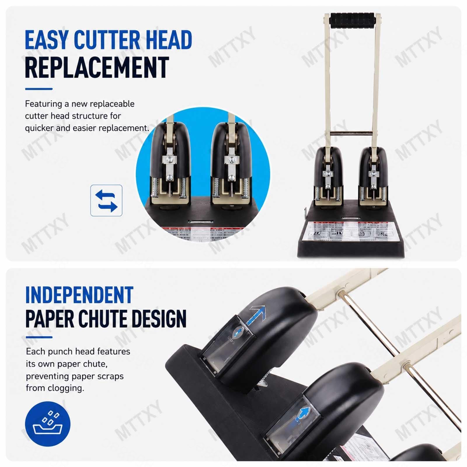 Perforatore Professionale 150 Fogli, Perforatrice 2 Fori 3 Fori 4 Fori in Metallo, Alta Capacità con Punzoni Sostituibili per Ufficio Archivio Documenti,3-Hole