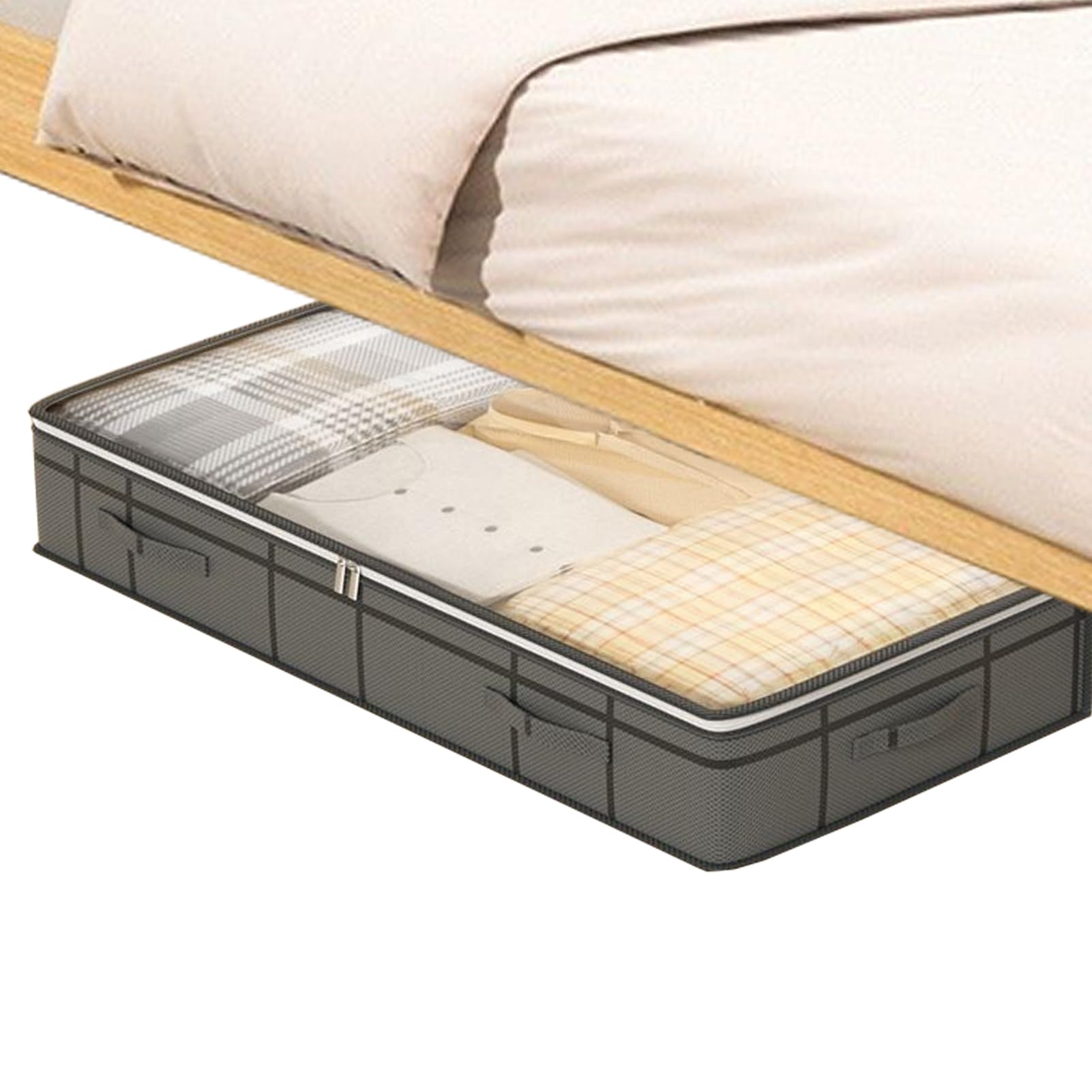 Almacenamiento bajo la cama para ropa y zapatos en dormitorios ordenados libres de humedad