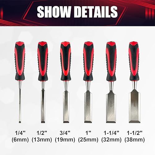 Miniatura 2 de Juego de cinceles de madera de 10 piezas, cinceles para tallar madera con guía de afilado, lápices de carpintero y piedra de afilar, acero CR-V (14