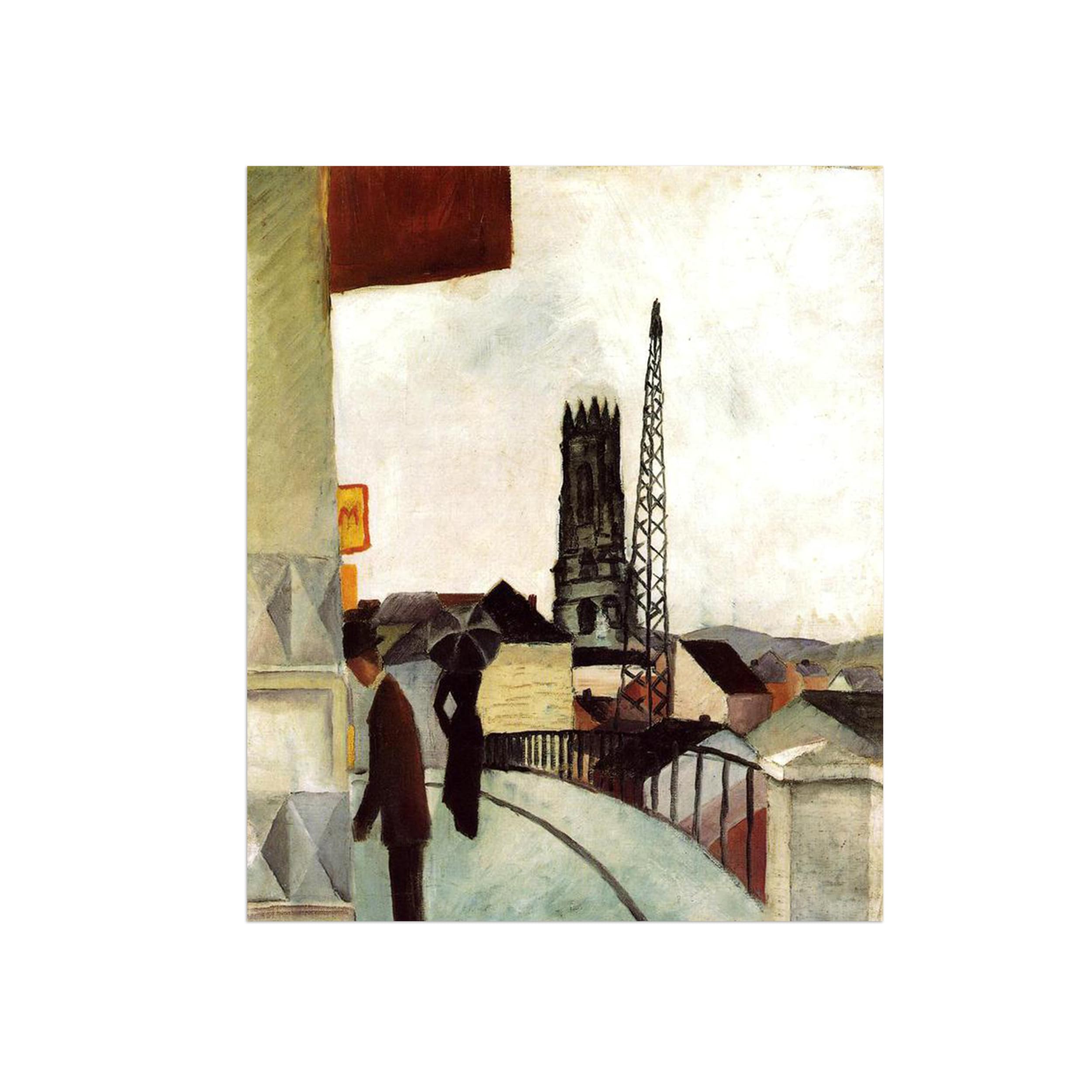 Sdyskkug Unframed August Macke Famous Wall Art For Living Room. Cathedral. Canvas Artwork Picture. Prints Reproduction Modern Home Decor 72X60cm