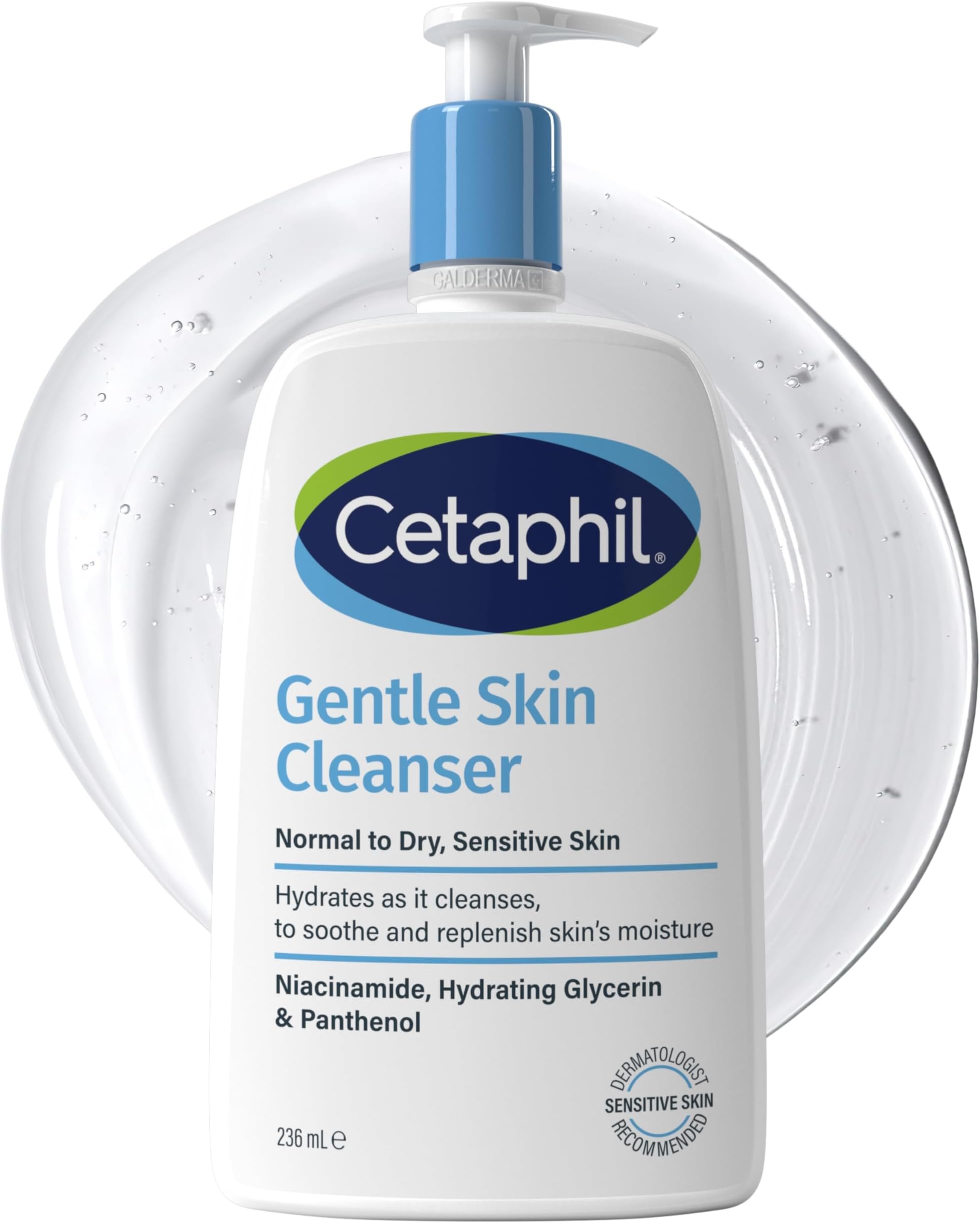 Gentle Skin Cleanser, 236ml, Face & Body Wash, For Normal To Dry Sensitive Skin, With Niacinamide & Glycerin, Soap Free, Packaging May Vary
