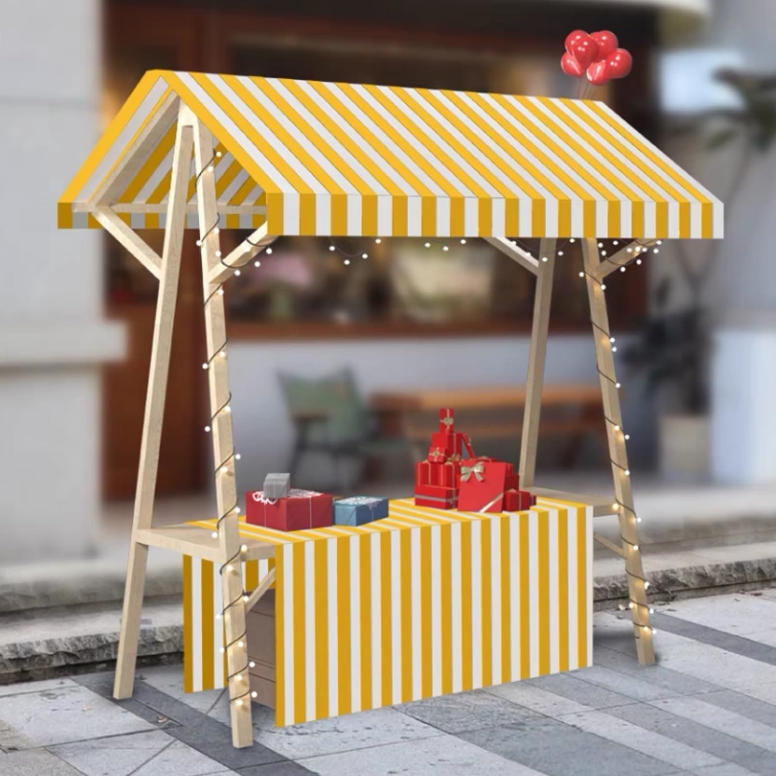 Carrito plegable portátil de 190 cm con toldo para comida callejera