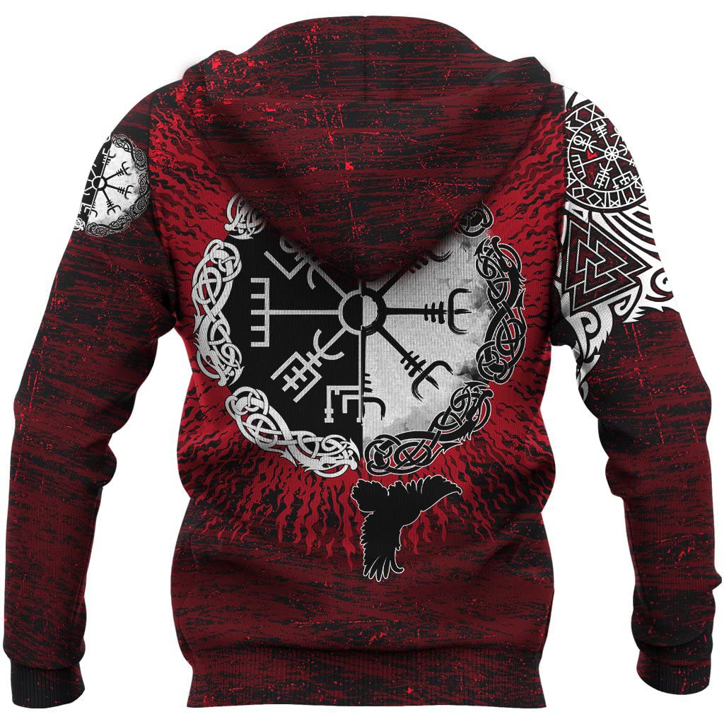 Męska bluza z kapturem Wiking Crow, 3D Druk Nordic Mythology Light wweight Sportwear Zip Up Bluza z kapturem