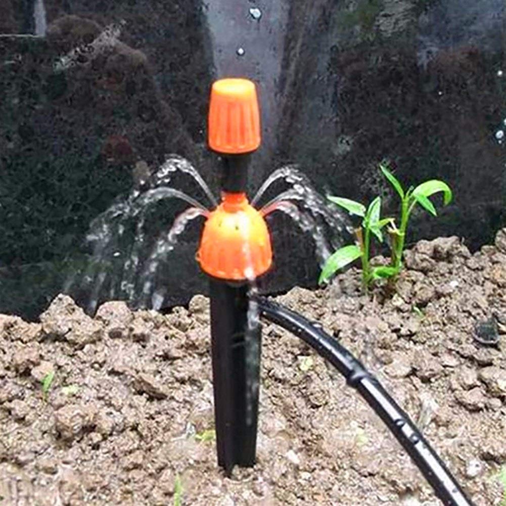 5 Pezzi Gocciolatore per irrigazione Giardino Arancione Microirrigatore e gocciolatore Regolabili per Tubo da Giardino in Serra da 4/7 mm