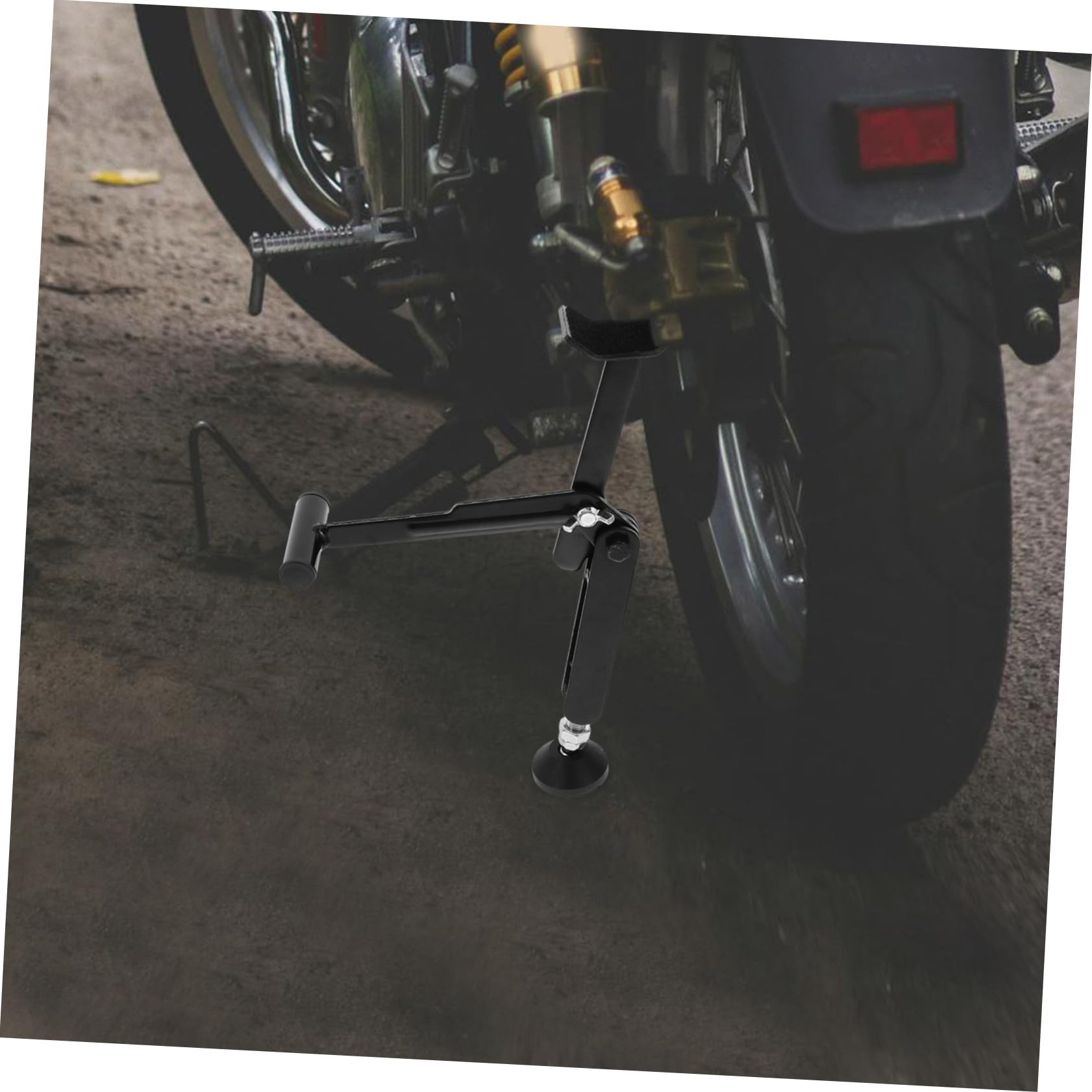 Cavalletto Sollevatore per Ruota Moto Pieghevole Portatile Nero