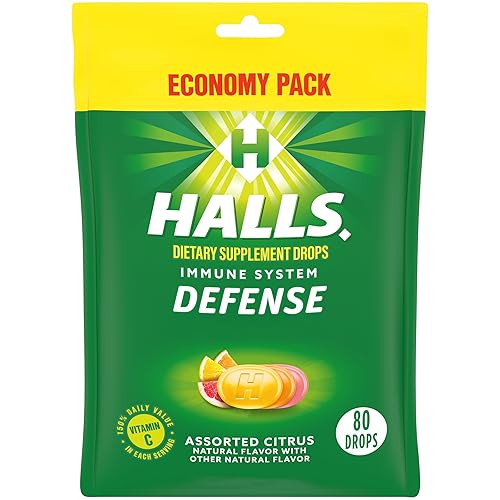 HALLS Defense - Gotas de vitamina C cítricas surtidas, paquete económico, 80 gotas