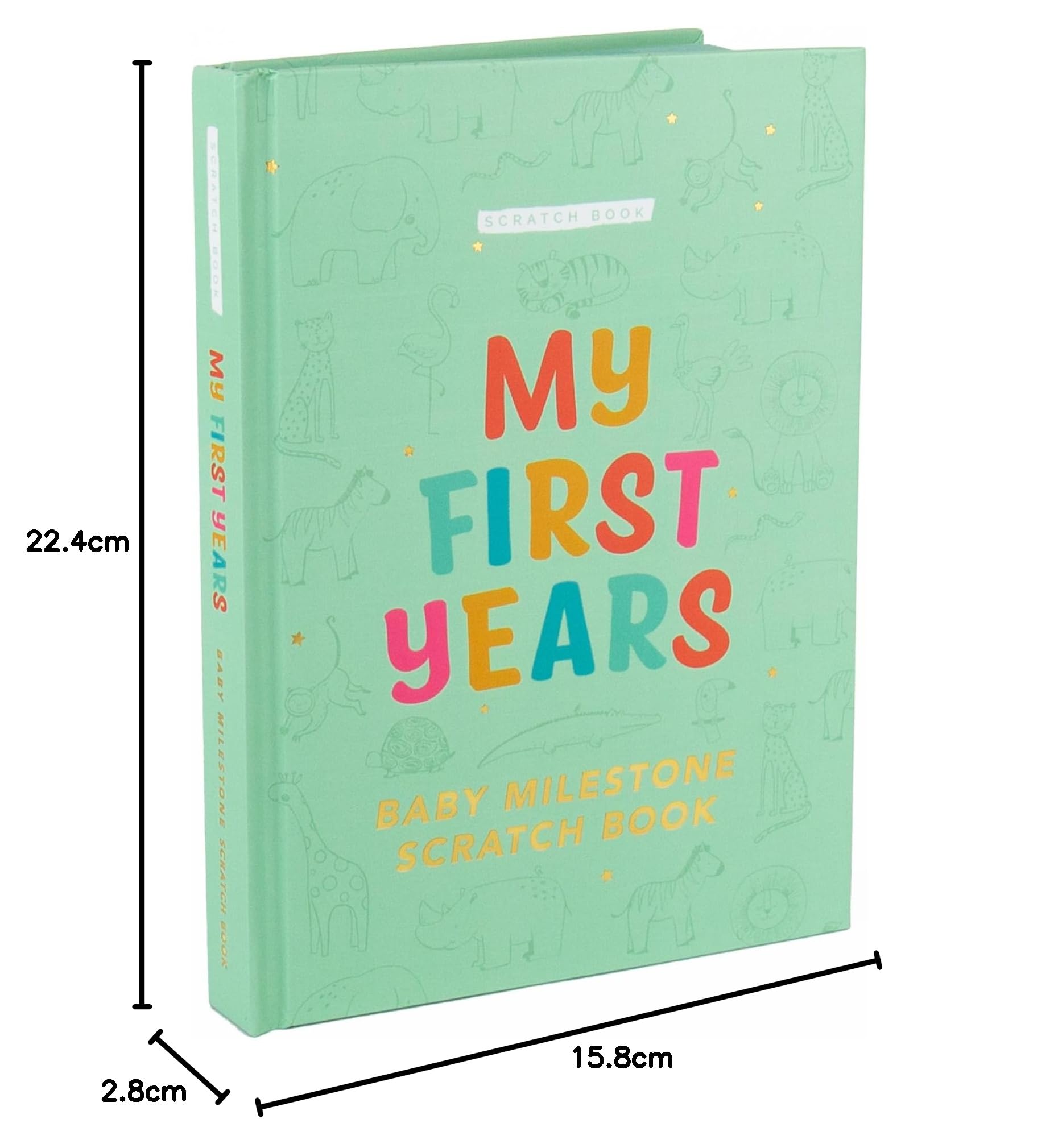 Gift Republic My First Years Baby Milestone Rubbelbuch - Erinnerungsbuch mit 100 Rubbelmeilensteinen - Babyparty Geschenk für frischgebackene Eltern - Erste Babys festhalten