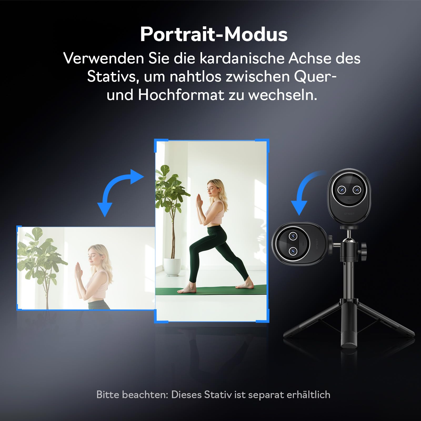 EMEET Piko+ Webcam 4K, KI-Fokus, für PC/Mac/Switch 2, Homeoffice | Mit 1/2.55'' Sony-Bild｜Dual-Fokus｜Panda-Privatsphäre｜Für Curved Monitor｜Plug & Play via USB｜Top für Videocalls