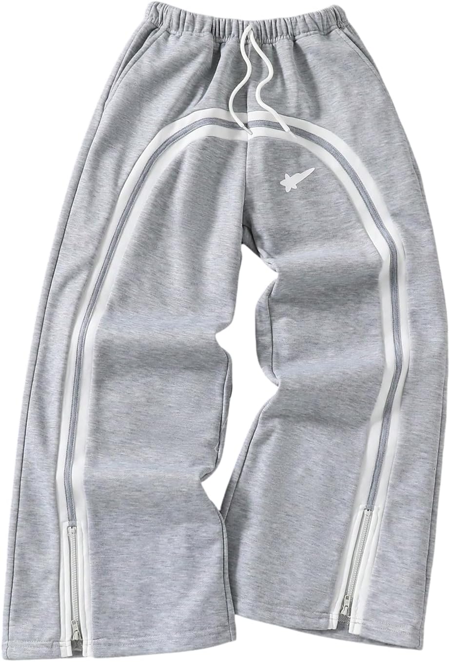 BEAUDRM Boy's Striped Baggy Sweatpants Drawstring Elastic Waist Wide Leg Athletic Pants Casual Trousers