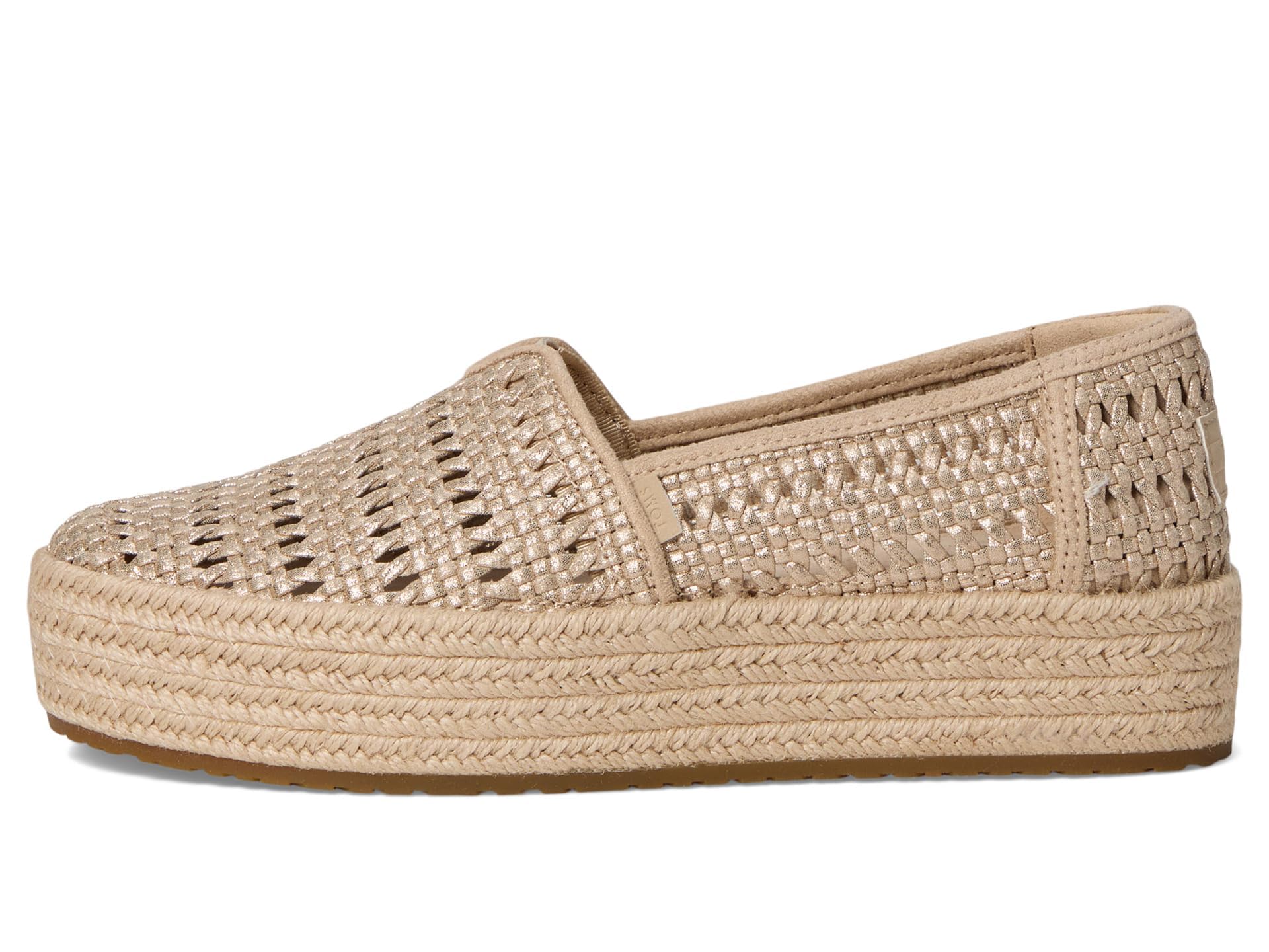 TOMS Damen Champagne Metallic Leather Basket WeaveSneaker