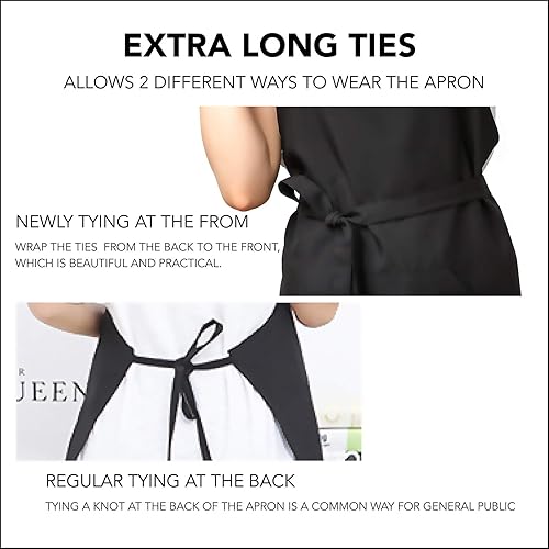 Miniatura 7 de Ihopes Funny Aprons Black Kitchen Chef Apron, 2 Pockets Adjustable Neck Strap for Cooking Baking BBQ Birthday Gifts