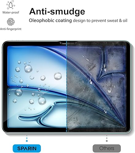 Miniatura 4 de SPARIN - Paquete de 2 protectores de pantalla para iPad Air de 11 pulgadas M3 2025 y M2 2024 (iPad Air 7ª/6ª generación), vidrio templado