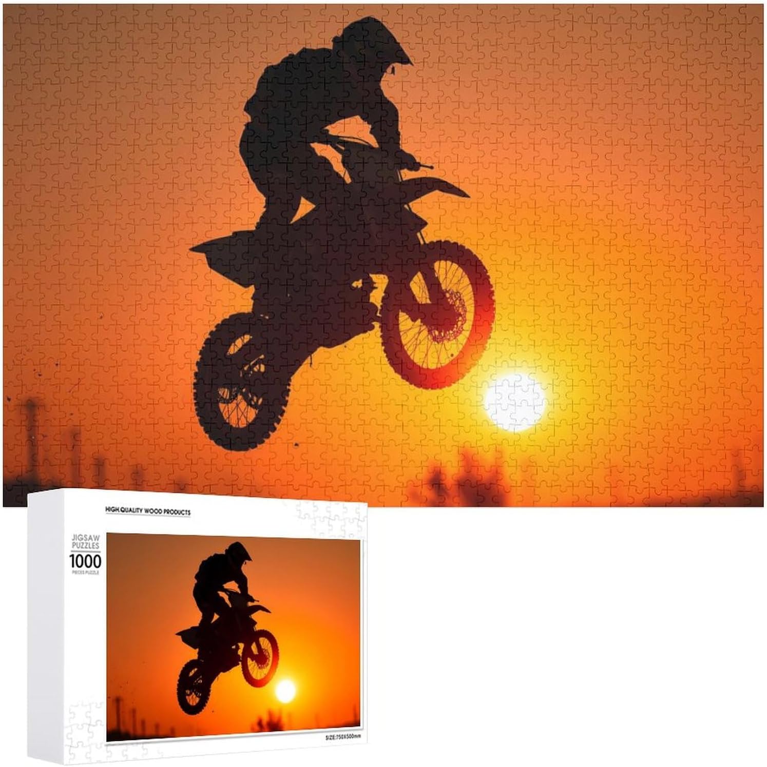 Motocross Dirt Bike Motorbike Puzzles for Adults 1000 PCS Wooden Jigsaw Puzzle Wall Decor Christmas