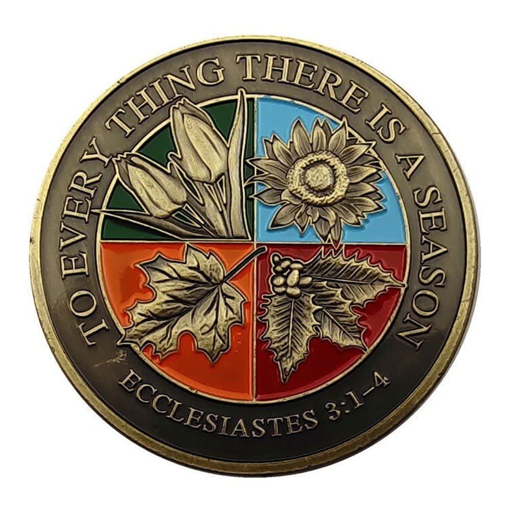 Amazon.co.jp: 記念コイン 人生の意味 コレクション バッジ 4つの植物 すべての物事には季節がある 伝道の書 : ホビー