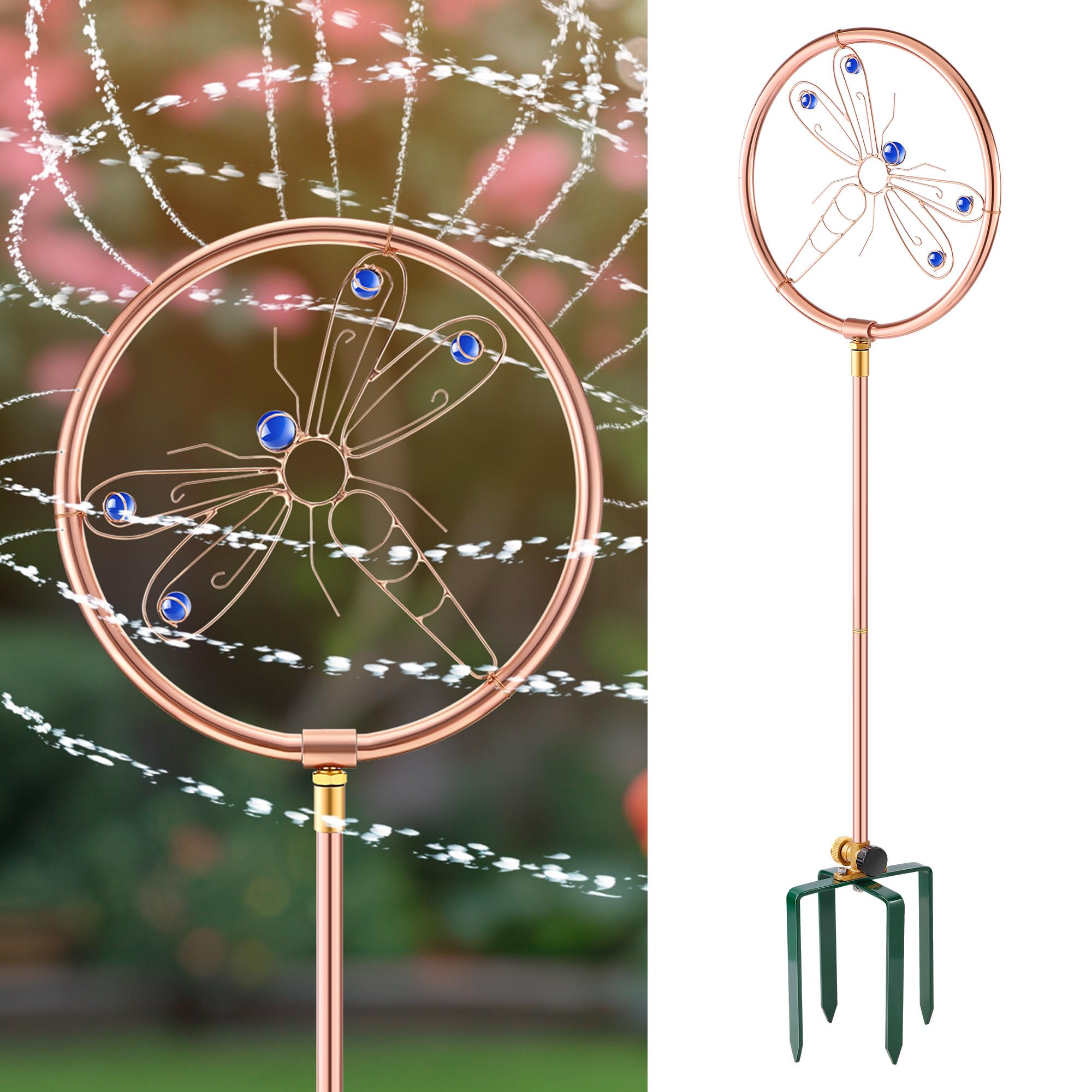 ElectricWise Copper Dragonfly Ornamental Sprinkler