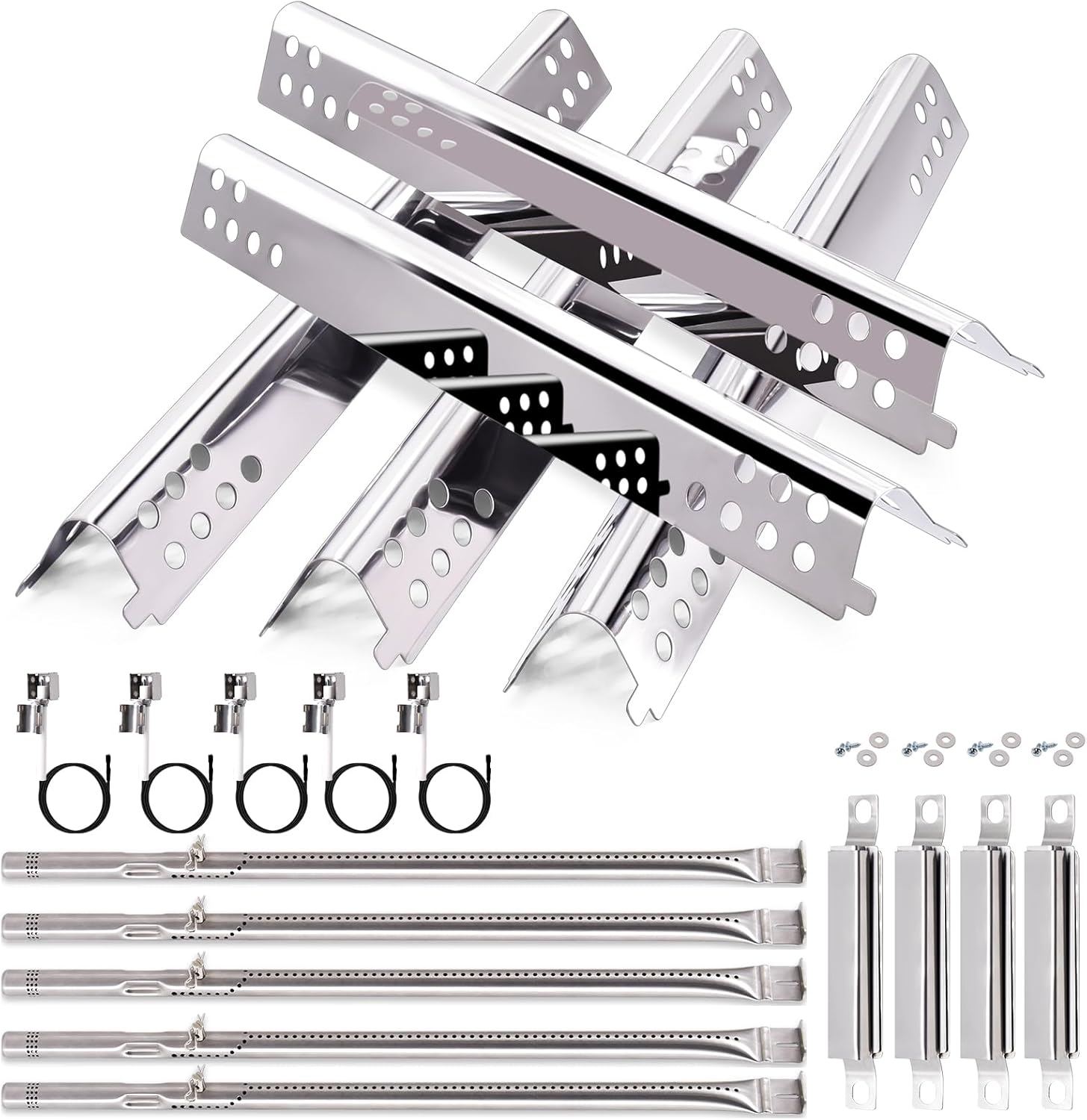 Yiming Grill Replacement Parts Charbroil Performance 5 Burner 463347519 463347518 463243519, Char-Broil 463377319 463347418 G470-0004-W1A with Heat Tents Plates, Burners, Carryover Tubes, Igniters.