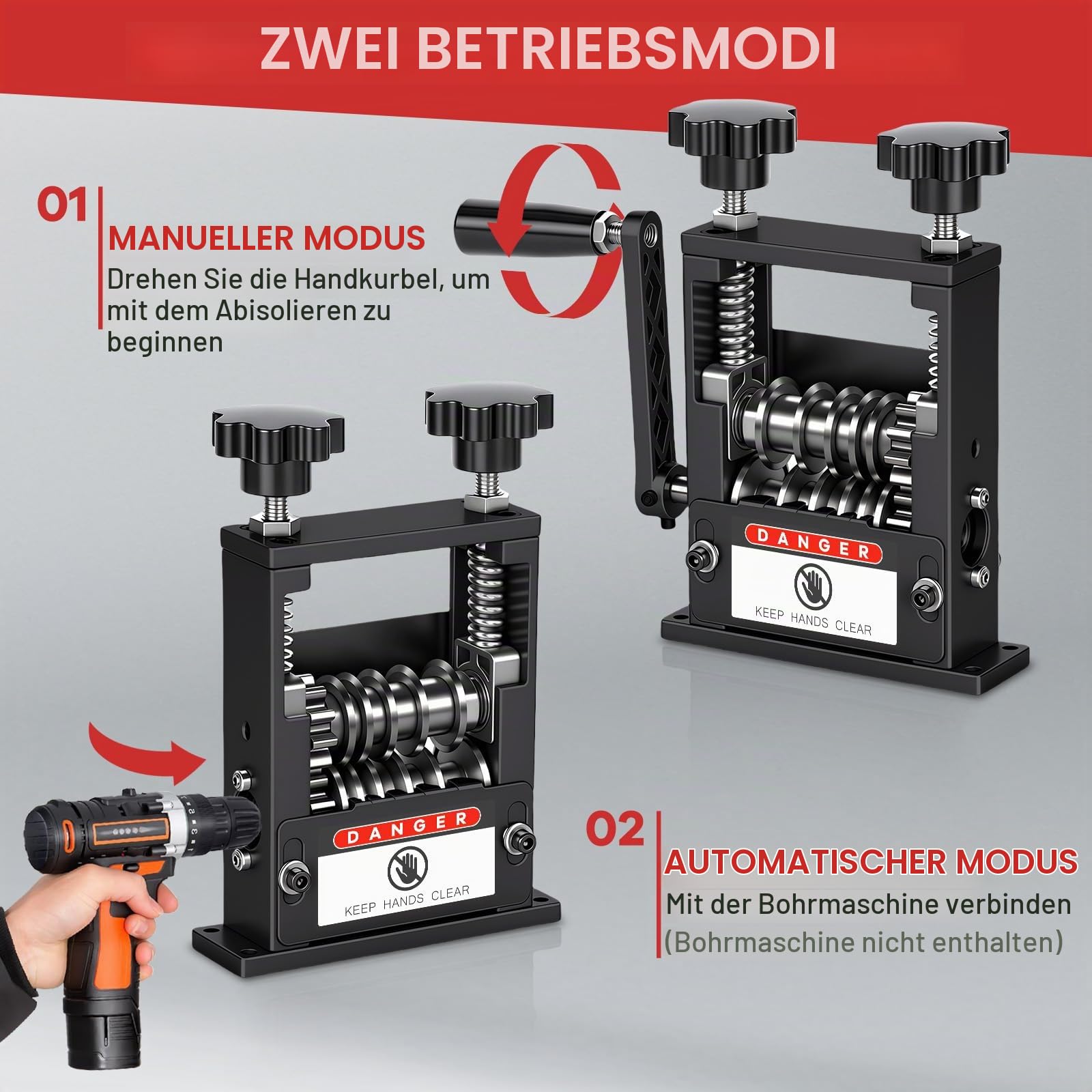 Manuelle kabelschälmaschine, Kabelabisoliermaschine 6 Kanälen | Elektrisch Abisolierwerkzeug für 3-17 mm Kabel Kabelabisolierer Maschine Kabelschäler für Kupferdraht Recycling