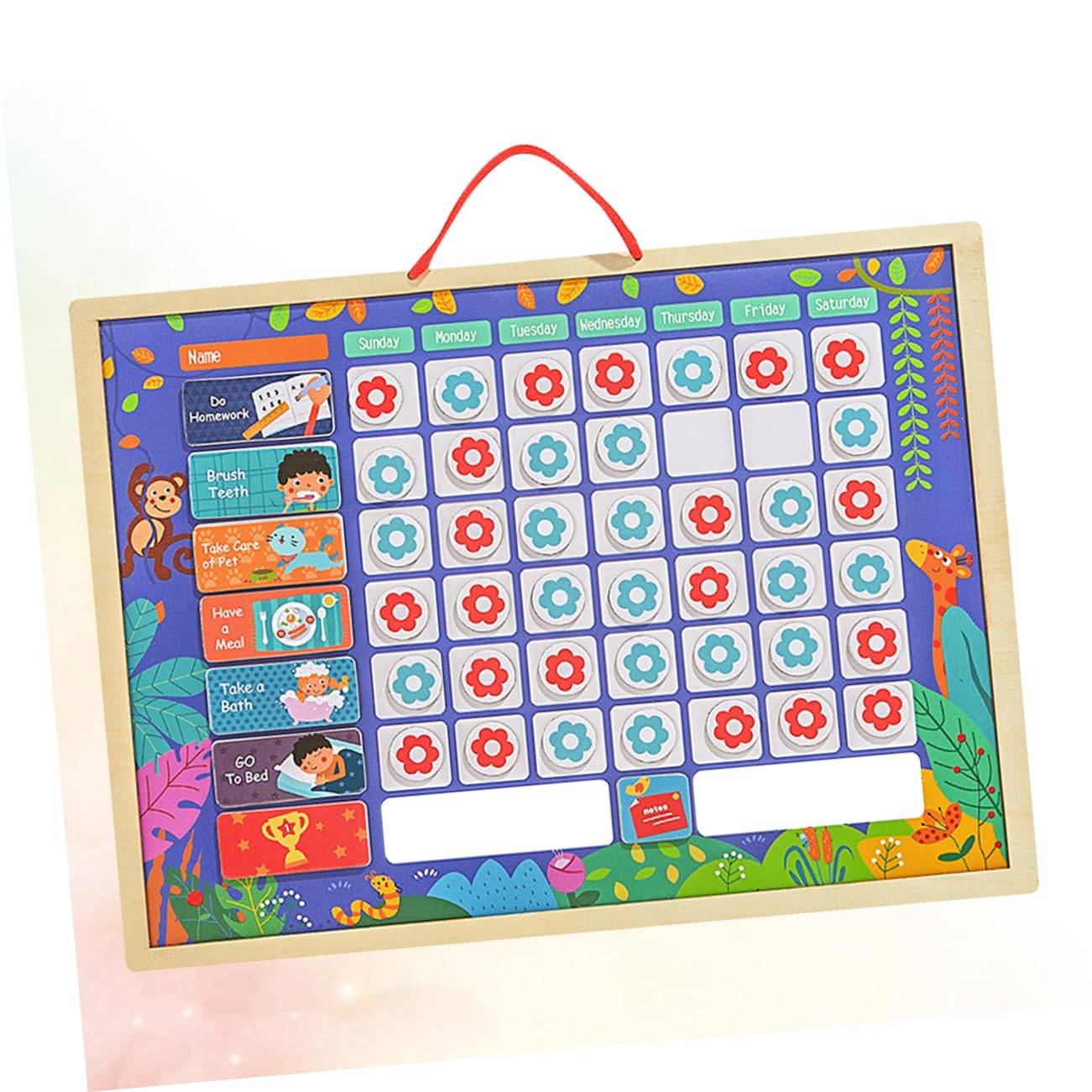 FUNOMOCYA Tabla de Recompensas para Niños de Madera, Tablero de Hábitos