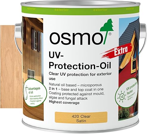 Osmo UV Protection Oil Extra 420 Clear Satin 2.5L - View #7