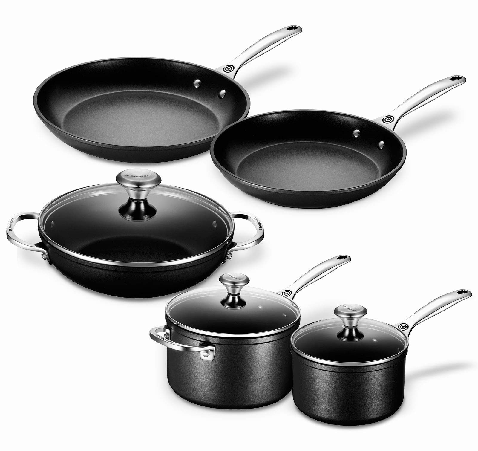 LE CREUSETToughened Nonstick Pro Sauce Pan and Skillet Cookware Set - 8-Piece
