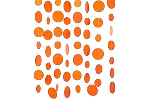 Orange Paper Garland Circle Dot Party Banner