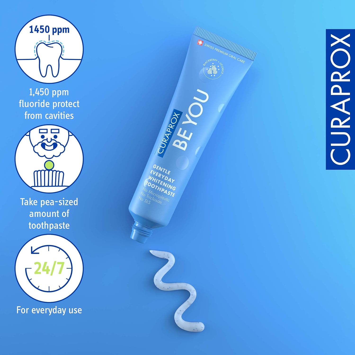 Curaprox Be You BlackBerry + Liquorice Toothpaste Blue 60ml Gentle