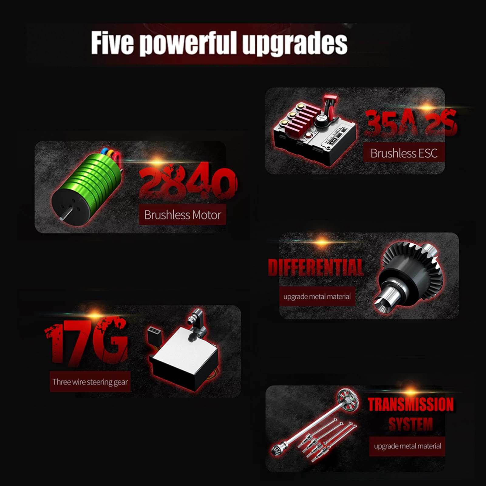 Auto Telecomandata RC Auto 2.4 Ghz 70 KM/H Ad Alta Velocità 1/16 Off Road RC Camion Motore Brushless HA CONDOTTO LA Luce 4WD Veicolo Da Corsa Arrampicata Auto Regali per Bambini Adulti 3 Batter