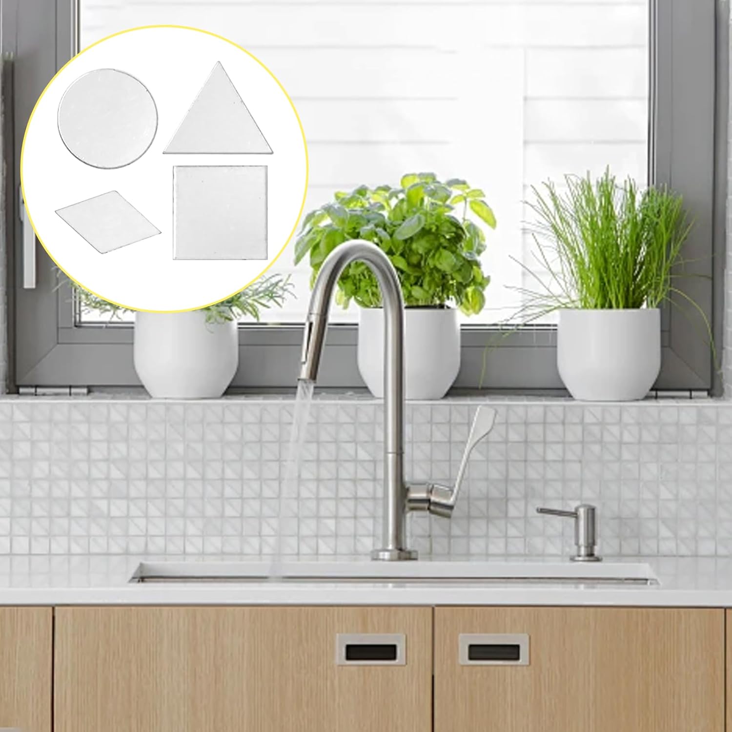 160Pcs Small Mirrors for Crafts,Self-Adhesive Mirror Pieces for Crafts,Acrylic Craft Mirror DIY Mirror Mosaic Tiles Pieces for Crafts Supplies Disco Ball Lamp Framing Wall Decoration - Image 4