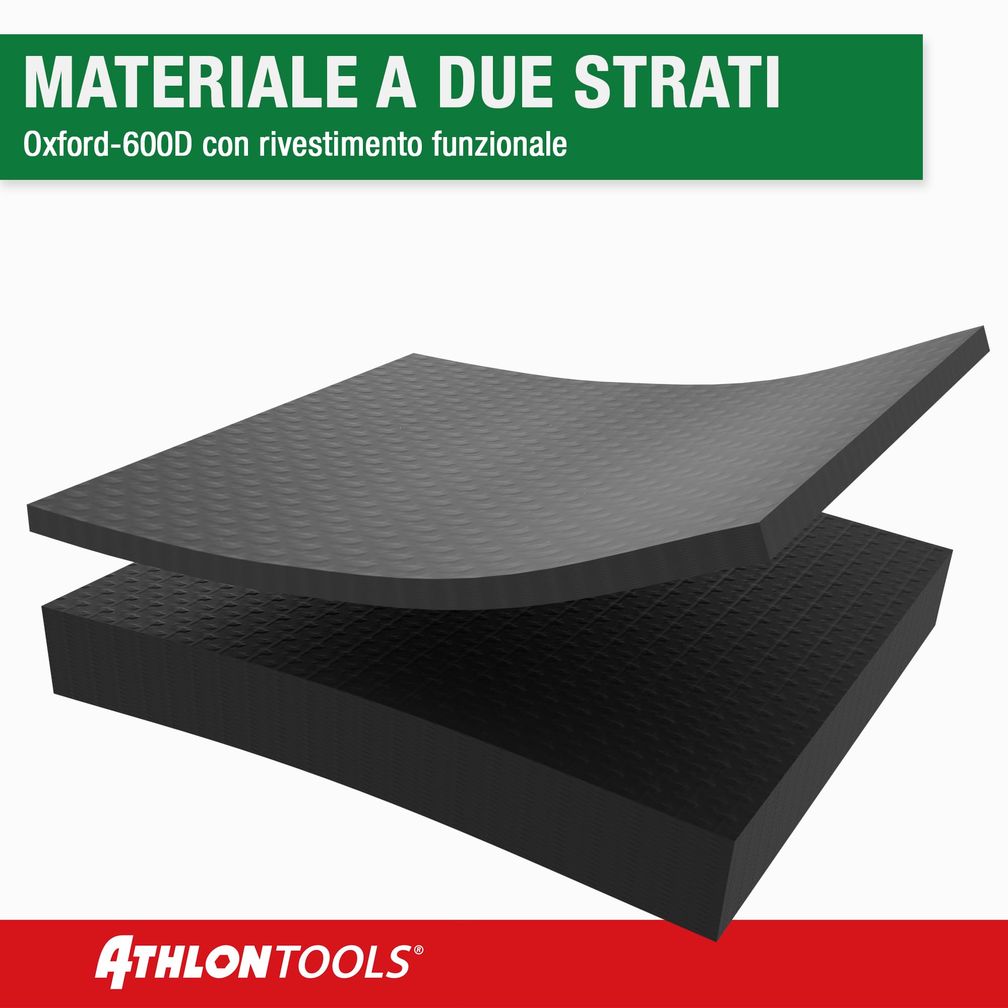 ATHLON TOOLS tappetino di protezione dello schienale rivestito, tappetino di protezione dello schienale dell'auto - con tasche in rete - repellente allo sporco
