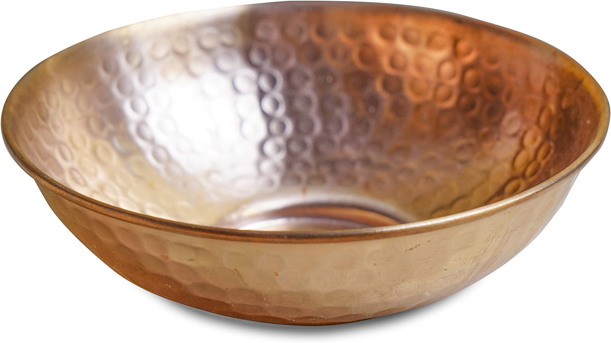 GoCraft Pure Copper Decorative Bowl | Hammered Finish Copper Bowl for Serving Nuts, Salad, Fruits & Table Use – 5" Diameter x 2" Height
