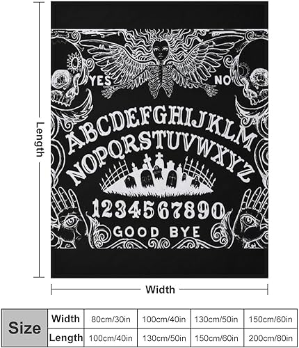 Miniatura 3 de Ouija Board - Manta de franela suave, mullida y acogedora manta de lujo de microfibra negra para cama, sofá, silla, 50 x 60 pulgadas