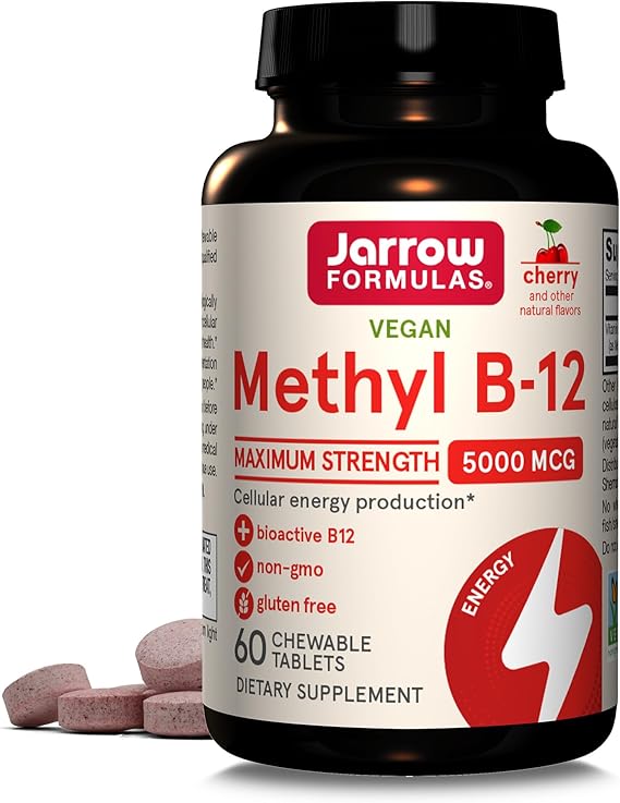 Jarrow Formulas Methyl B-12 5000 mcg ,Bioactive Vitamin B12,Supports Energy Production