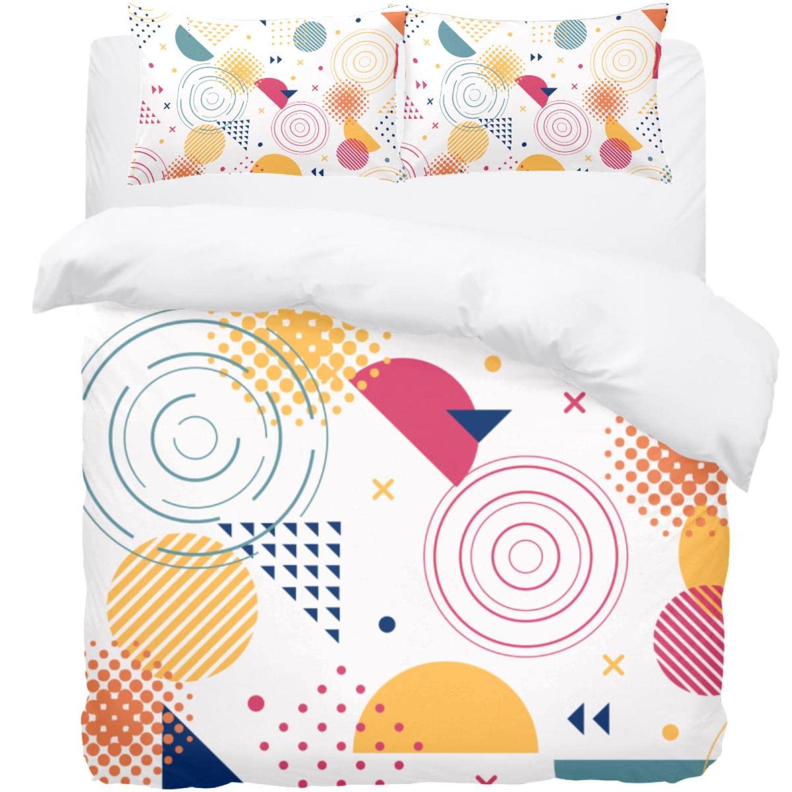Parure de lit géométrique colorée pour égayer vos matins en housse de couette cosy