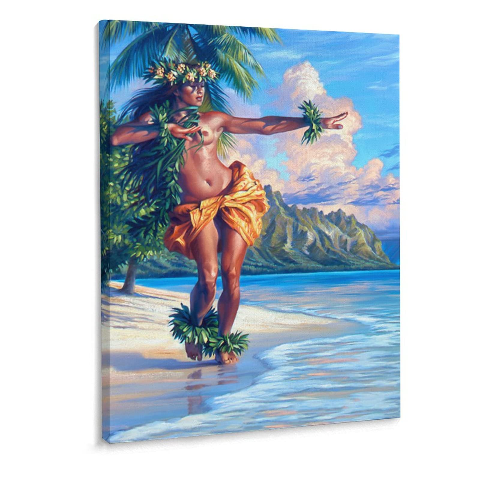 Arte de parede vintage Hula Girl Beautiful Hawaiian Girl Poster