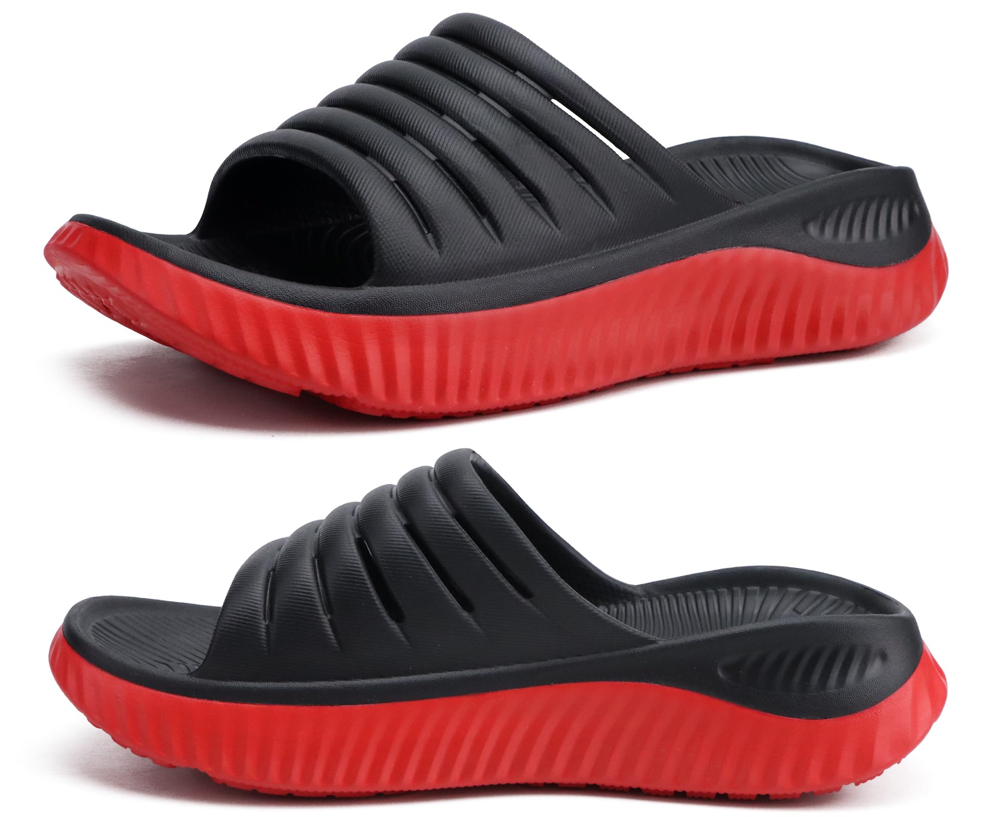 KuaiLu Womens Recovery Sandals With Comfortable Plantar Fasciitis Support,Ladies Orthotic Open Toe Sport Slides Thick Cushion Reduces Stress on Feet,Joints & Back Post-Exercise