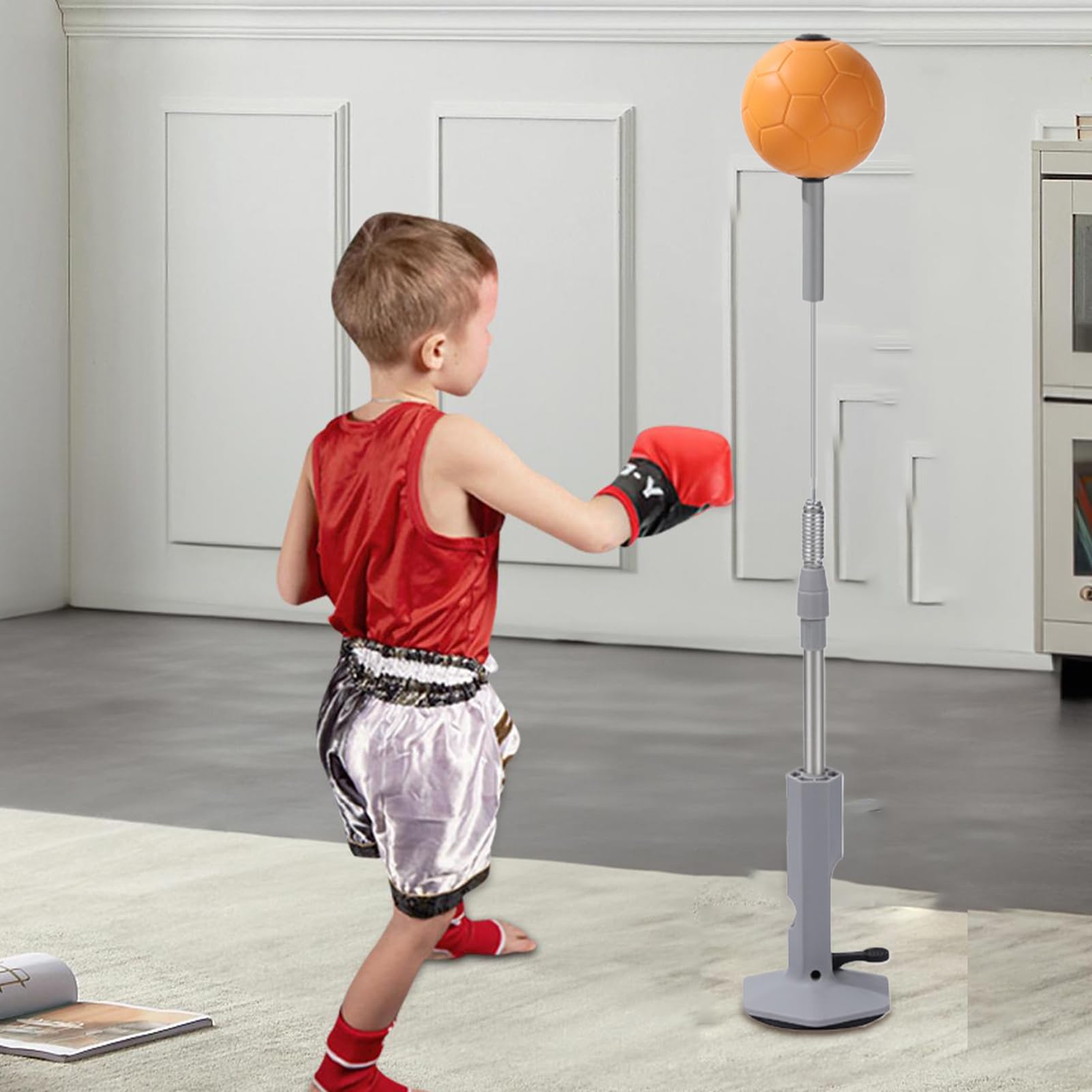 Sacco Reattivo Altezza Regolabile Allenamento Coordinazione Occhio-Mano | Sacco Reattivo Allenamento a Casa Bambini Adulti Adolescenti Sacco Da Pugilato Speed Ball Attrezzatura Fitness