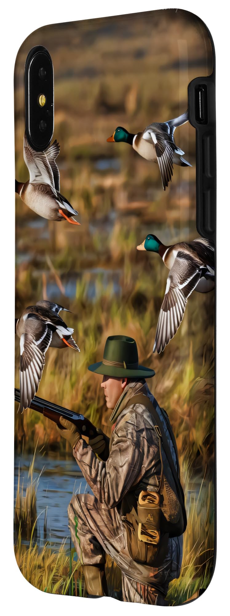 iPhone X/XS Duck Hunter Men Vintage painting Case - Image 2