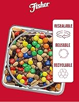 Vista 4 de Fisher Snack Indulgent - Mezcla de frutos secos a granel, 38 onzas (paquete de 1), cacahuetes, dulces de chocolate con leche, pasas, chocolate