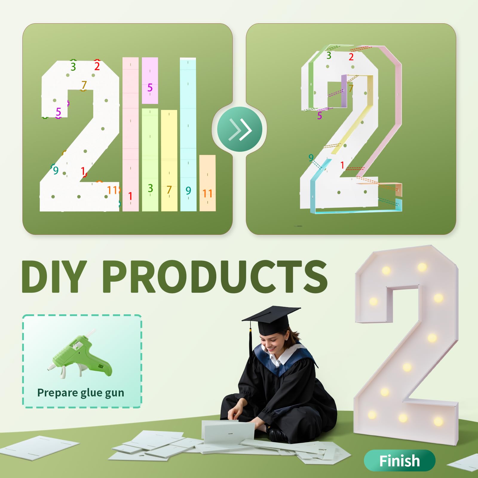 26 Grad Numbers Snapklik.com : Graduation Decorations Class Of 2026, 4FT Marquee ...