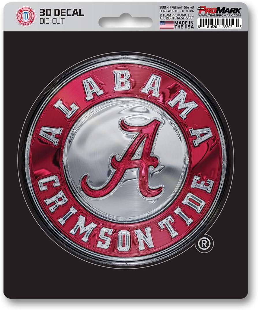 FANMATS 62798 Alabama Crimson Tide 3D Decal Sticker