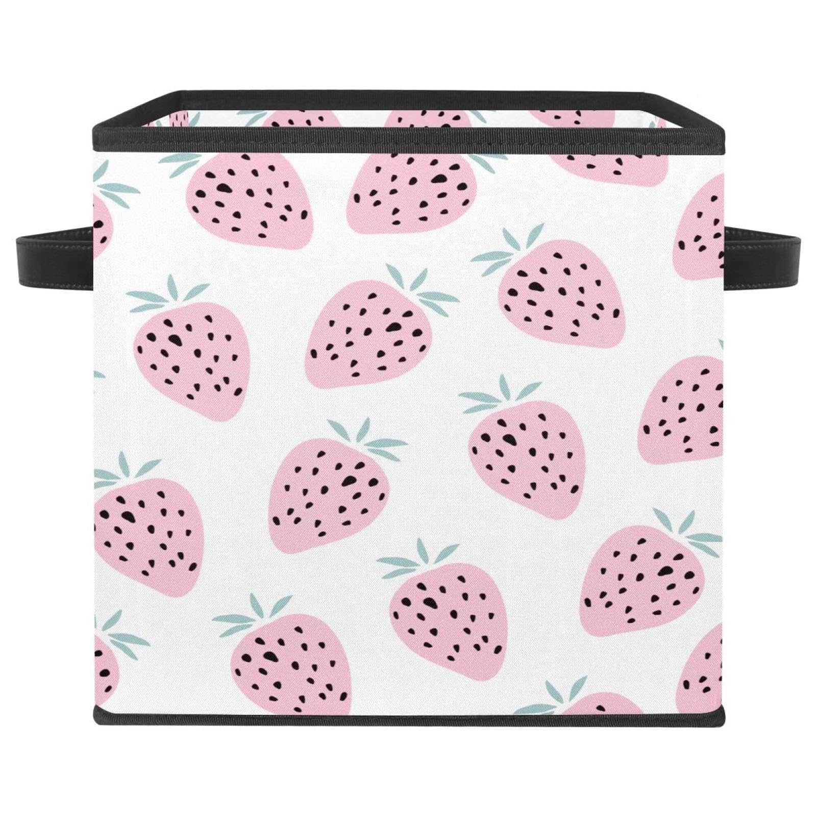 Boîte de rangement pliable en tissu cube rose pour livre vêtement maison