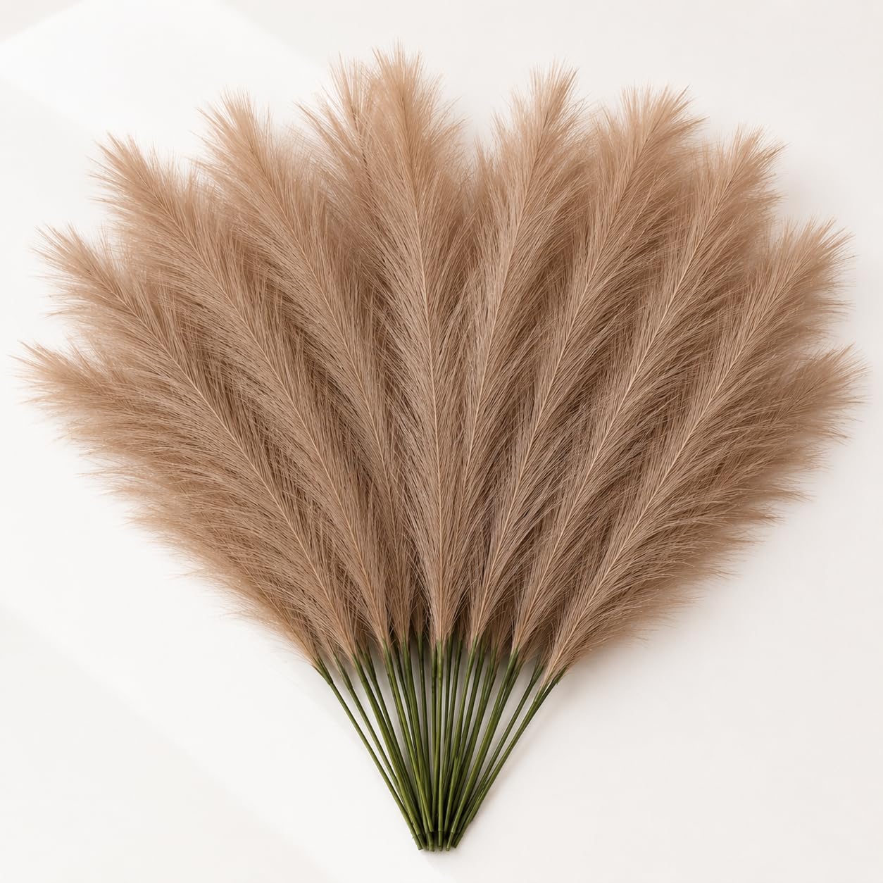 CURATED CART Faux Pampas Grass, 12 Pcs Small Artificial Flowers for Home Decoration, Office, Bedroom, Living Room, Table Décor and Craft Corner Styling, Brown Color, 41 cm Height, (Without Vase)-image-46