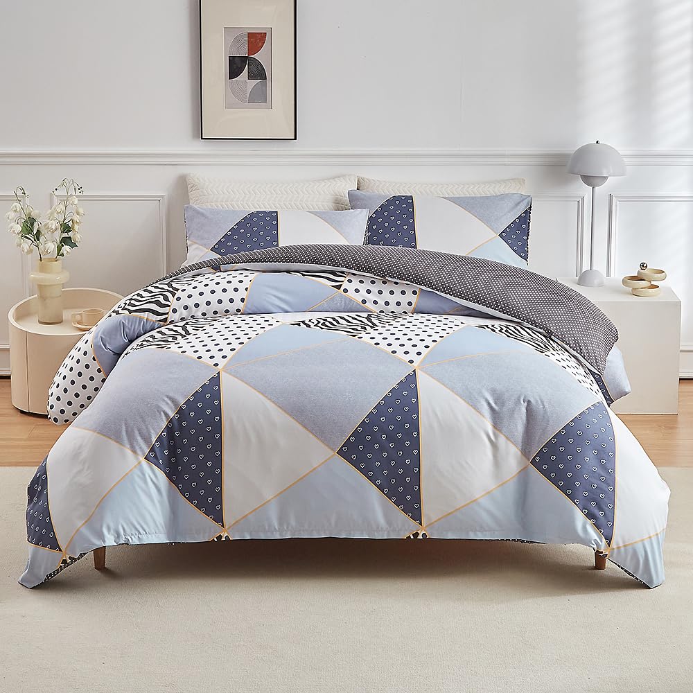WUMIUER Bettwäsche Set Schwarz Weiß Bettbezug und Kissenbezug für Einzelbett Doppelbett Daunendecke Bettdecke Cover Schlafzimmer Bettwaren