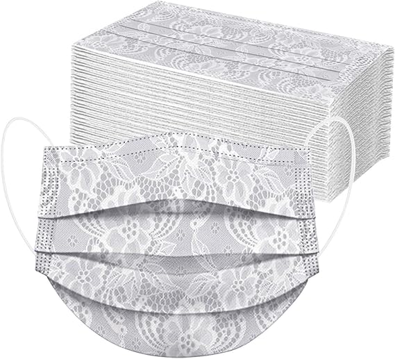 Amazon マスク 50枚 Maszone レースマスク 不織布マスク 使い捨てマスク 超快適マスク 可愛い マスク レース柄 保護マスク 大人用サイズ 三層構造 大人用マスク 超立体マスク 高密度フィルター 通気性 一次性防護 記念日 最適としてのプレゼント 男女兼用 Maszone