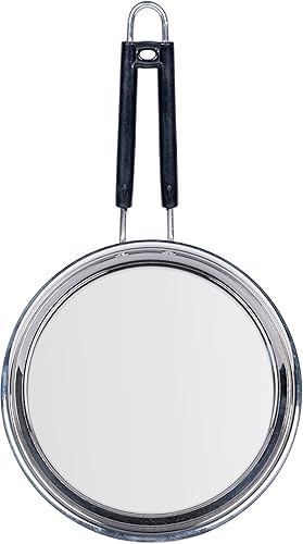 Sartén de acero inoxidable de 8.5 pulgadas con fondo pesado, olla con mango que se mantiene fresco, compatible con todas las estufas, apto para